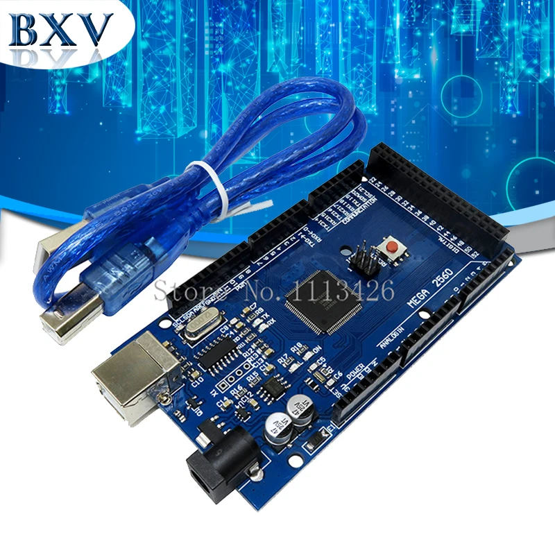 1 шт. МЕГА 2560 R3 ATmega2560 AVR USB плата + кабель для MEGA2560 Igmopnrq | Электронные компоненты и
