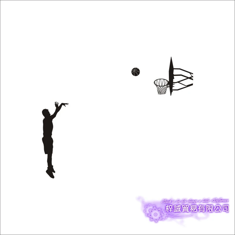 DCTAL Basketball Player Sticker Sports 3 Points Decal Posters Vinyl Wall Decals Pegatina Decor Mural Basketball Sticker