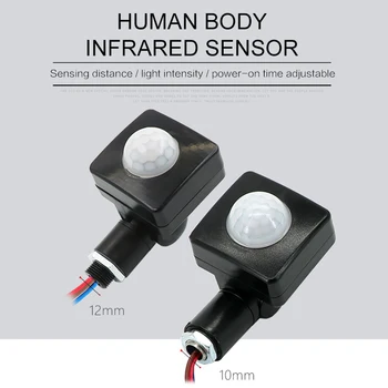 

Outdoor LED Light PIR Infrared Human Body Induction Sensor Time Delay Adjustable Mode Detector Switch For Home Lighting LED Lamp