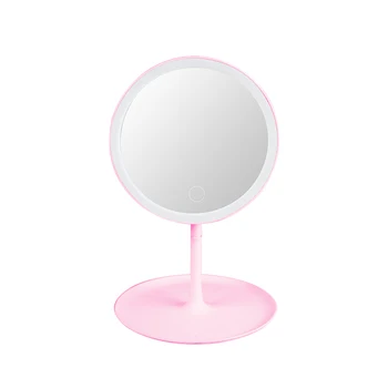 

Touch Screen Makeup Mirror Stepless Dimmable LED 90 Degree Rotation Flexible Vanity Mirror Detachable/Storage Base Home Travel