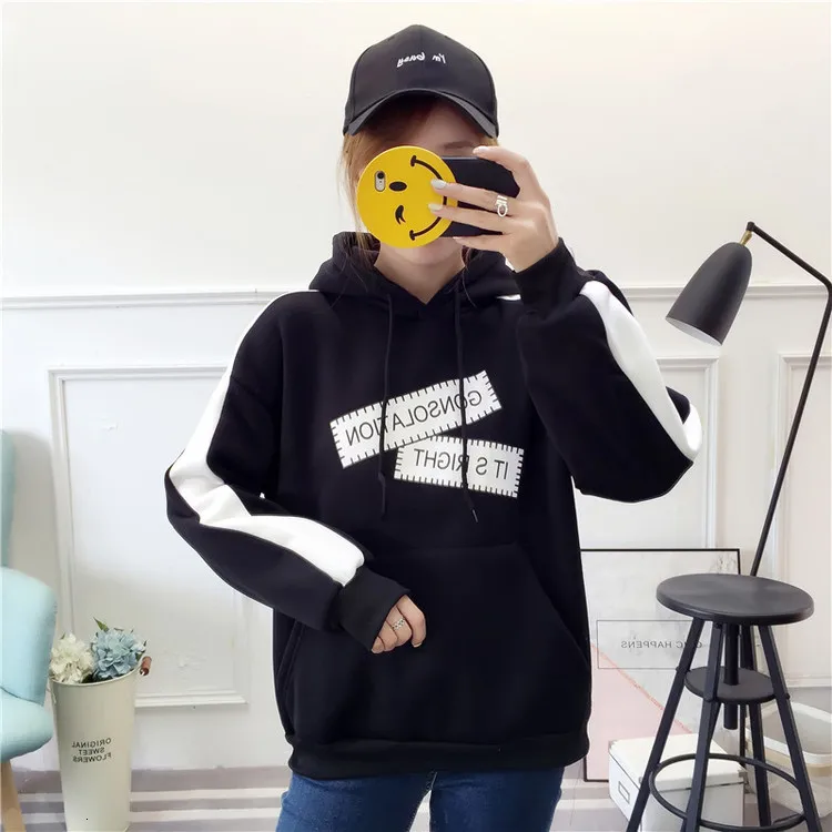 Outdoor Sports Casual Women Hoodies Pockets Loose Ladies Sweatershirt Hip Hop Autumn Pullovers Bluzy Damskie