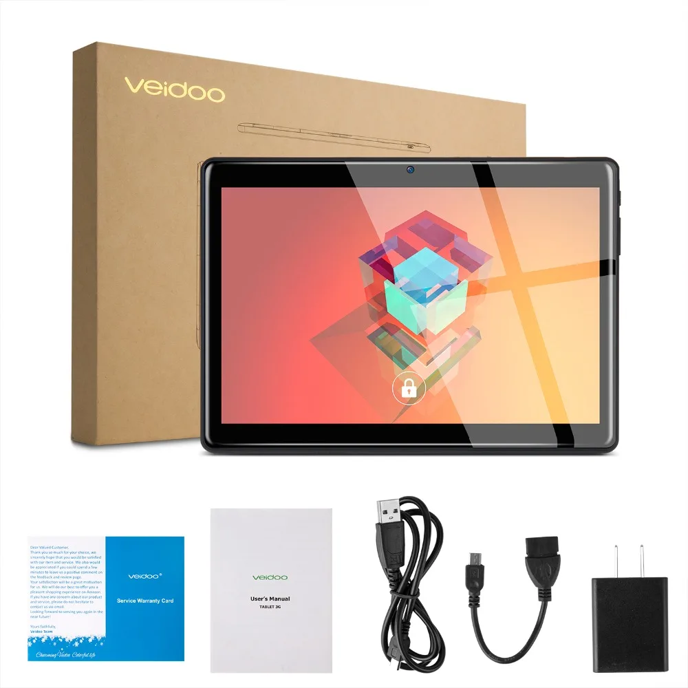 Veidoo T10 Ram 2GB Rom 32GB quad core 10,1 ''ips экран MTK6580 Android 7,0 вызов wifi OTA OTG BT двойная SIM Камера планшеты ПК
