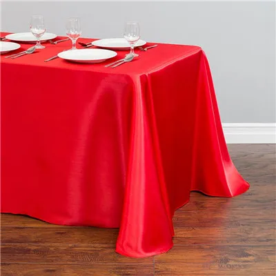 Салфетка на свадьбу белая атласная скатерть квадратная скатерть накладка на стол Свадебная вечеринка украшение на день рождения отеля - Цвет: 14 red
