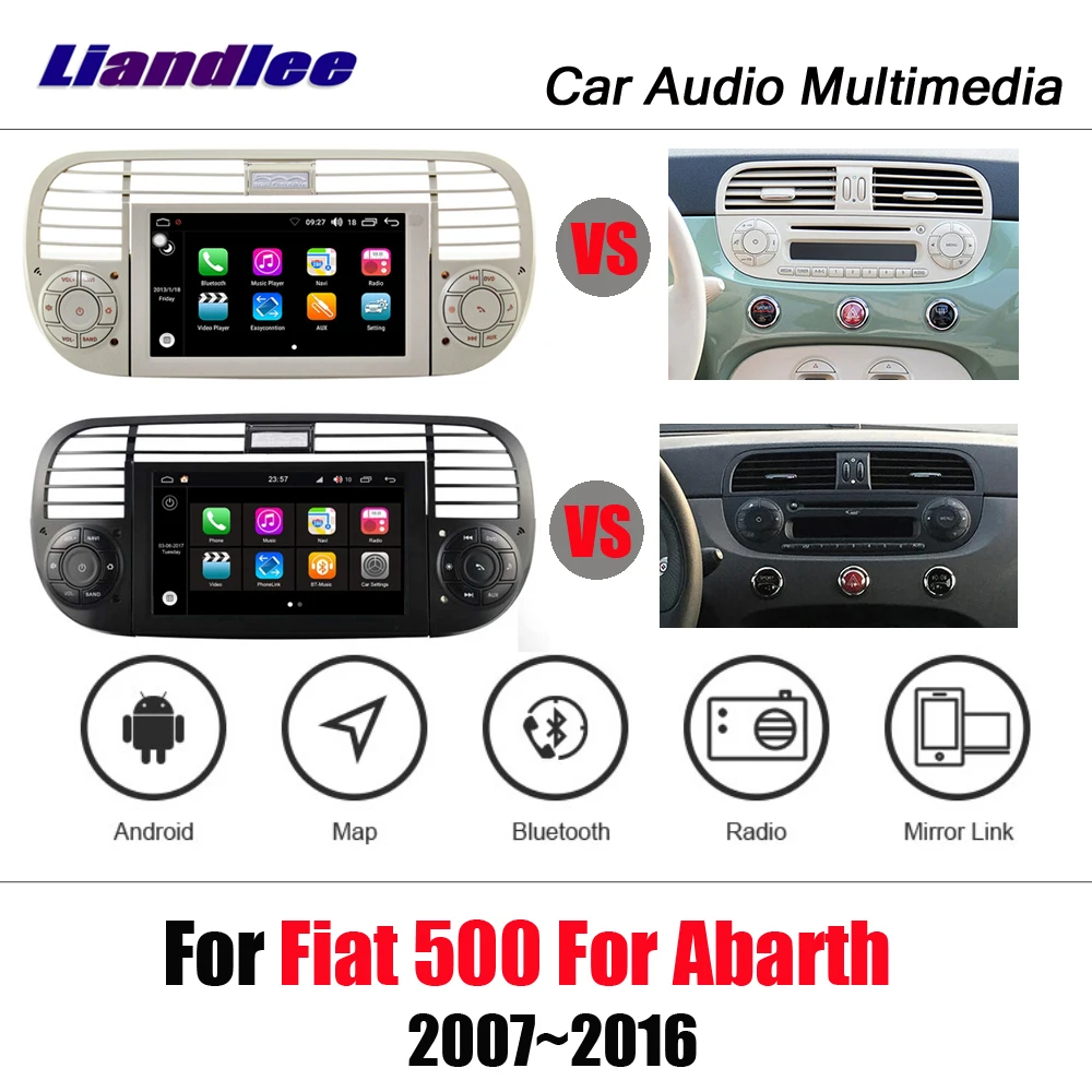 Liandlee Android 8.0up для Fiat 500 для Abarth 2007~ стерео автомобильный экран BT Carplay камера карта gps-навигатор мультимедиа