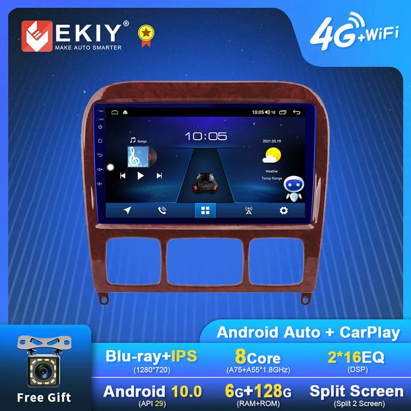 Автомагнитола EKIY на Android для Mercedes Benz S-Class S Class W220 VV220 1998-2005 Navi GPS DSP Carplay