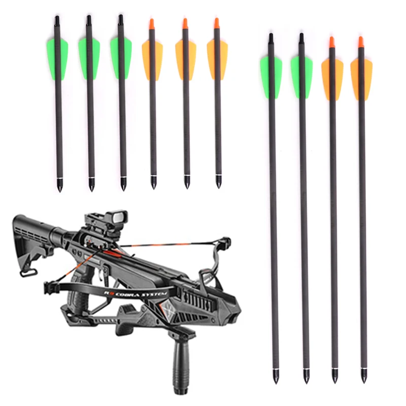 6/12/24pcs 100 Pure Carbon Archery Hunting Crossbow Bolt Carbon Arrow
