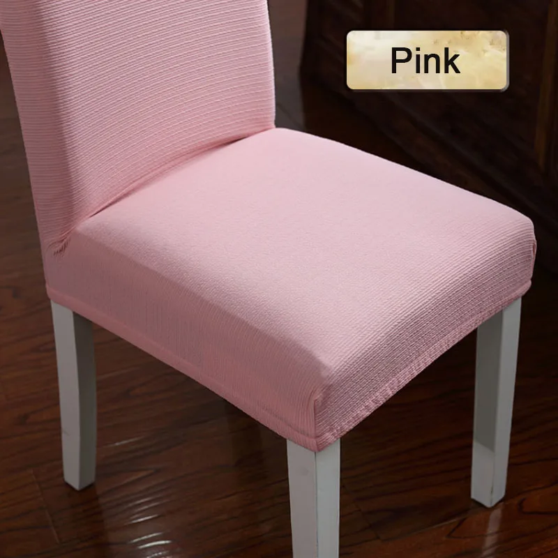 Jacquard Fabric Big Elastic Chair Cover Universal Size Seat Slipcovers Stretch Removable Seat Covers For Home Party Banquet - Цвет: Pink