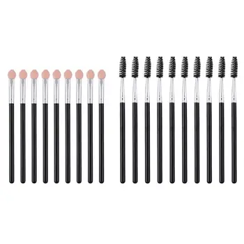 

10pcs Major Eyeshadow Sponge Eyeliner Brushes Set Nylon Fiber Easy to Use and Carry Stick Eyelash Brush Mascara Wands