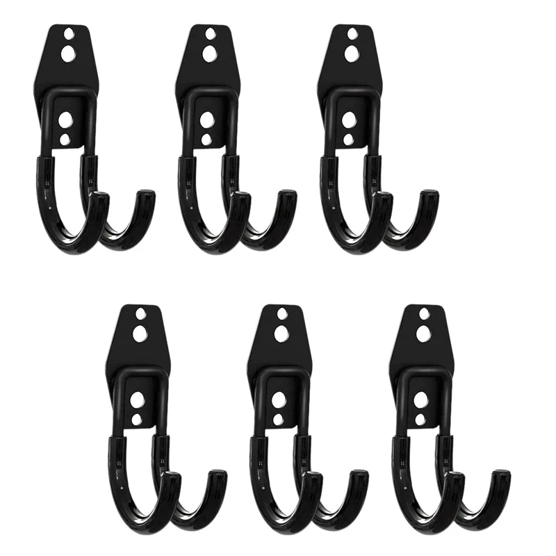 

ABUO-6Pack Garage Storage Utility Double Hooks, for Organizing Power Tools,Ladders,Bulk Items