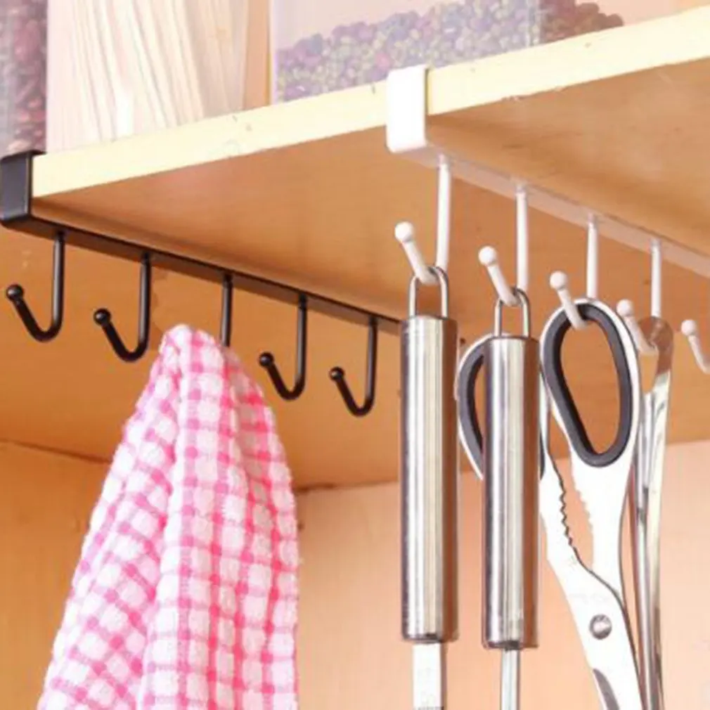Multifunctional Wall Hanging Rack Kitchen Tool Hanger Nail Free Hook Cabinet Storage Rack Hook Wardrobe Hook and Finishing Rack