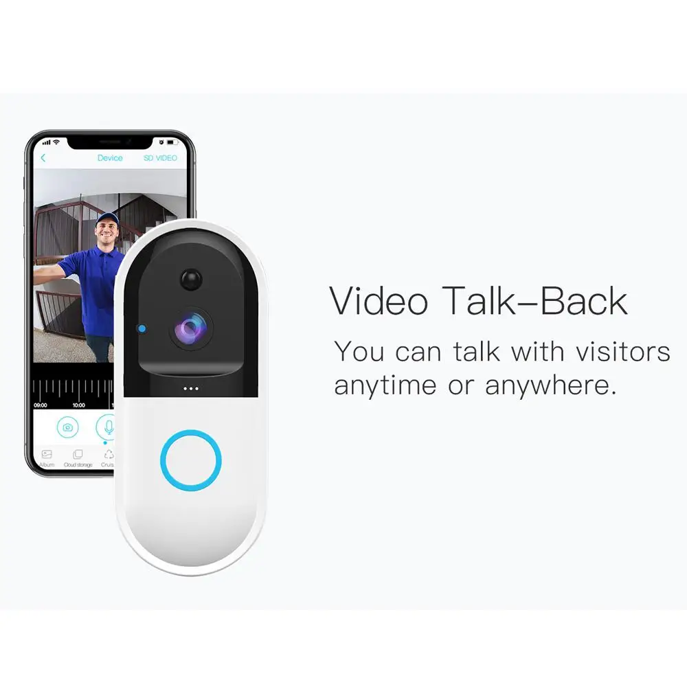 Smart IP Wireless Video Door Bell B50 Intercom WI-FI Phone WIFI Doorbell Camera Apartments FIR Alarm Home Security | Безопасность и