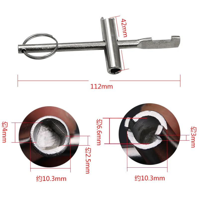 Высокое качество клапан ключ зуб механизм ручка Универсальный торцевой ключ для лифта Электрический шкаф коробка поезд шкаф - Цвет: Серебристый