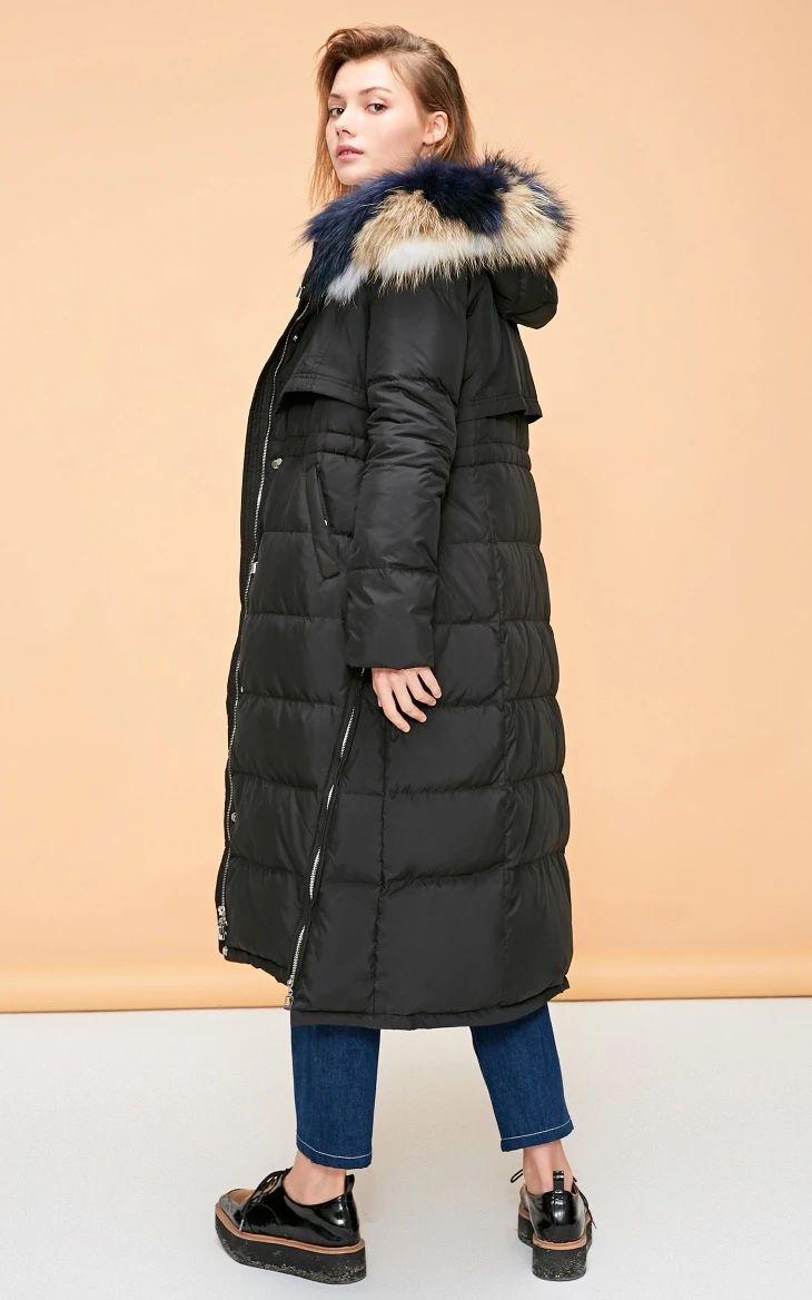 Vero Moda женский 90% белый утиный пух цвет енота мех длинный пуховик парка пальто | 318412510