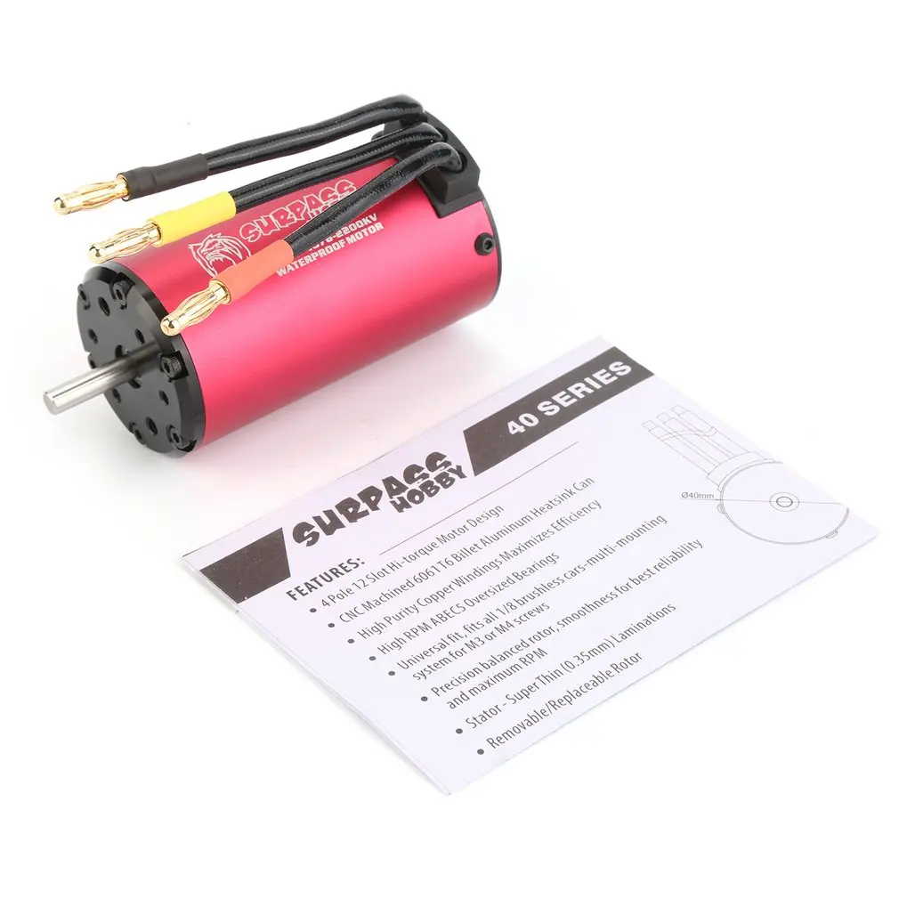 

SURPASSHOBBY KK 4076 2000KV/2200KV Brushless Motor 2S 3S 4S for 1:8 RC Drift Racing Car Waterproof Sensorless Truck Part