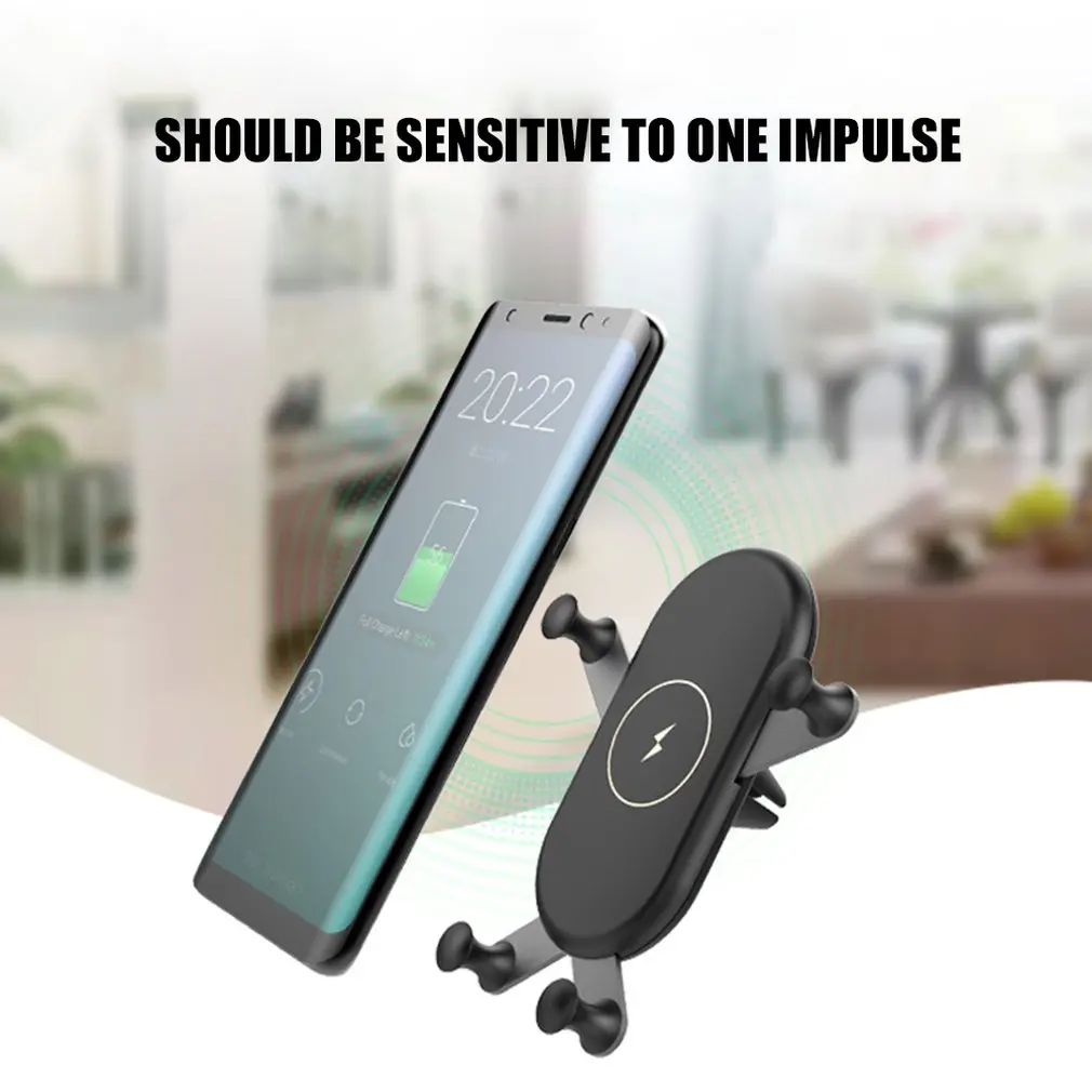 

HG-818 Control Car Wireless Charger Phone Stand Induction Automatic Wireless Charging Outlet Mobile Phone Bracket Multifunction