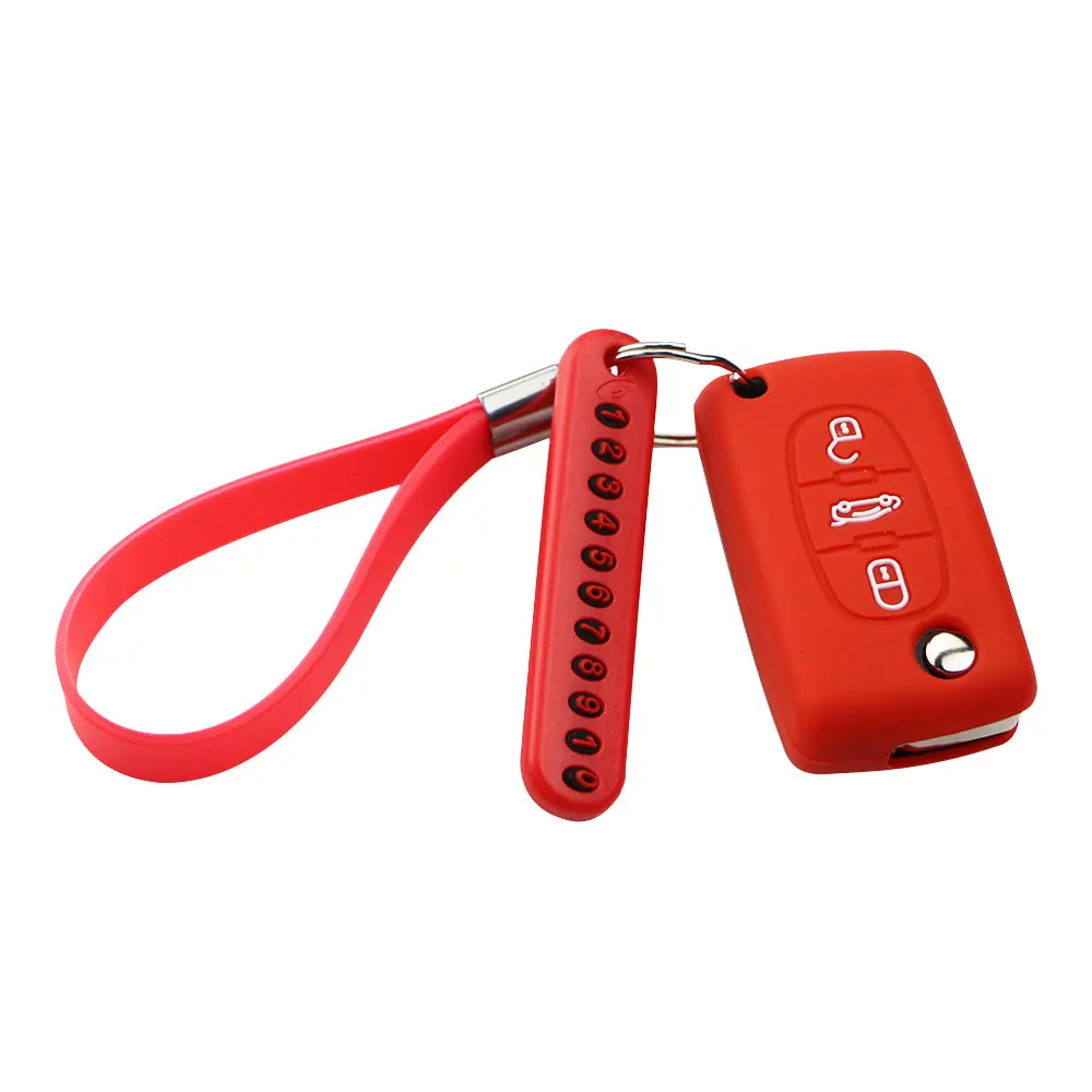 Автомобильный складной ключ силиконовый чехол для PEUGEOT 407 307 308 607 Citroen C4 C5 брелок