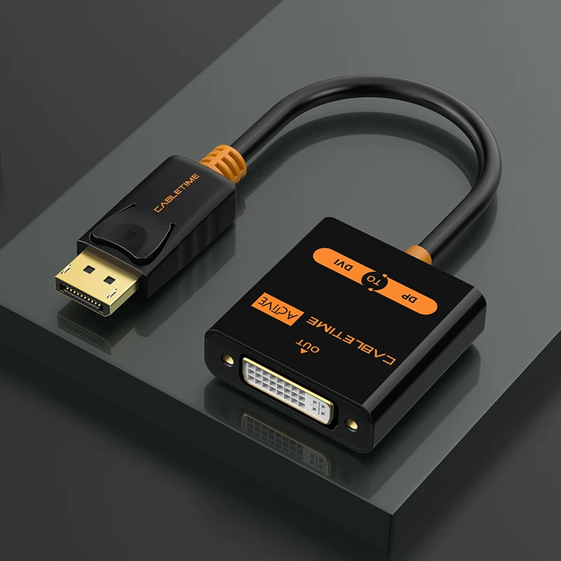 Переходник CABLETIME с порта дисплея на DVI переходник штырь гнездо активный порт DP