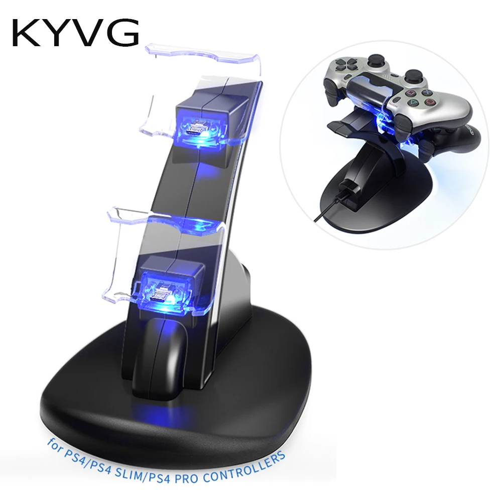 Зарядная станция для контроллера PS4 двойной разъем USB светодиодный сигнал