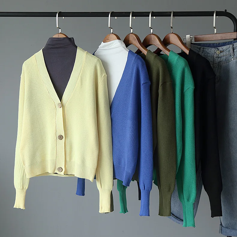 Woherb тонкие трикотажные кардиганы Весна Осень Slim-fit Женские повседневные с длинным рукавом кроп пончо летучая мышь v-образный вырез однотонный пуловер