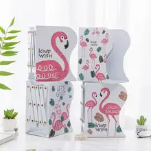 Новейший Kawaii Фламинго металлический Расширенный книжный органайзер для стола Регулируемая книжная полка студенческий блокнот держатель школьные офисные канцелярские принадлежности
