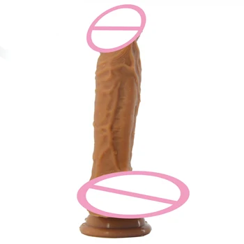 FAAK 7/8 Inch Realistic Dildo With Sucker Double Layer Silicone Fake Penis Lifelike Sex Toys For Women Strapon Dildo Sex Shop 6