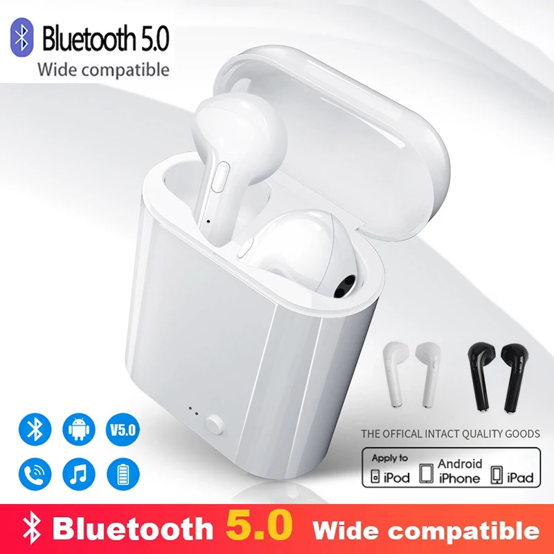 

i7s TWS Wireless Headphones 5.0 Bluetooth Earphone Earbuds Sport Handsfree Headset With Charging Box For Xiaomi Android LG