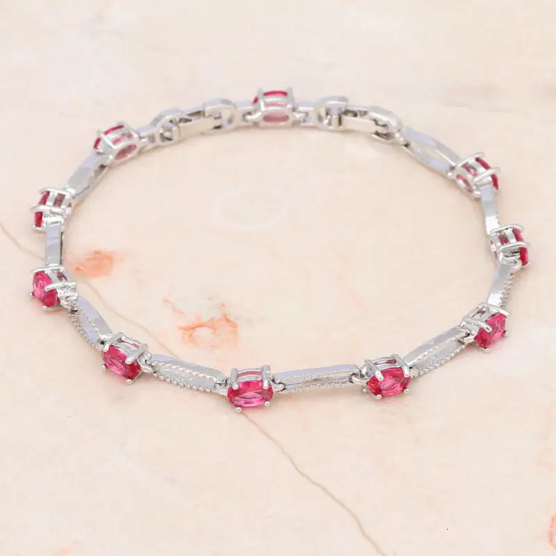 Charming Style Popular Rose Crystal Silver Bracelets Health Nickel& Lead Free Fashion jewelry TBS963