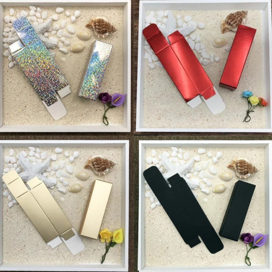 

2.5*2.5*8.5cm 100pcs Gold Paper Box DIY Lipstick Perfume Essential Oil Bottle packaging box paper craft Lipstick paper craft box