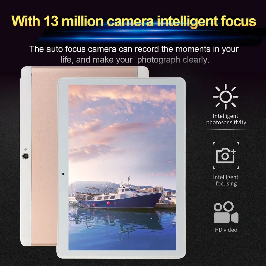 

10.1 Inch Android 6.0 Quad-core Round Hole Tablet PC 4+64GB Dual SIM Card Slots 3G Phone Call