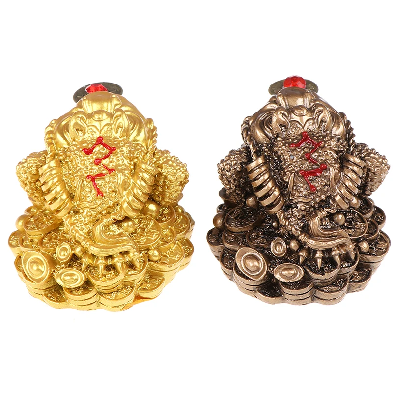 Chinese Golden Frog Toad Coin Feng Shui LUCKY Fortune Wealth Home Office Decoration Tabletop Ornaments Lucky Gifts