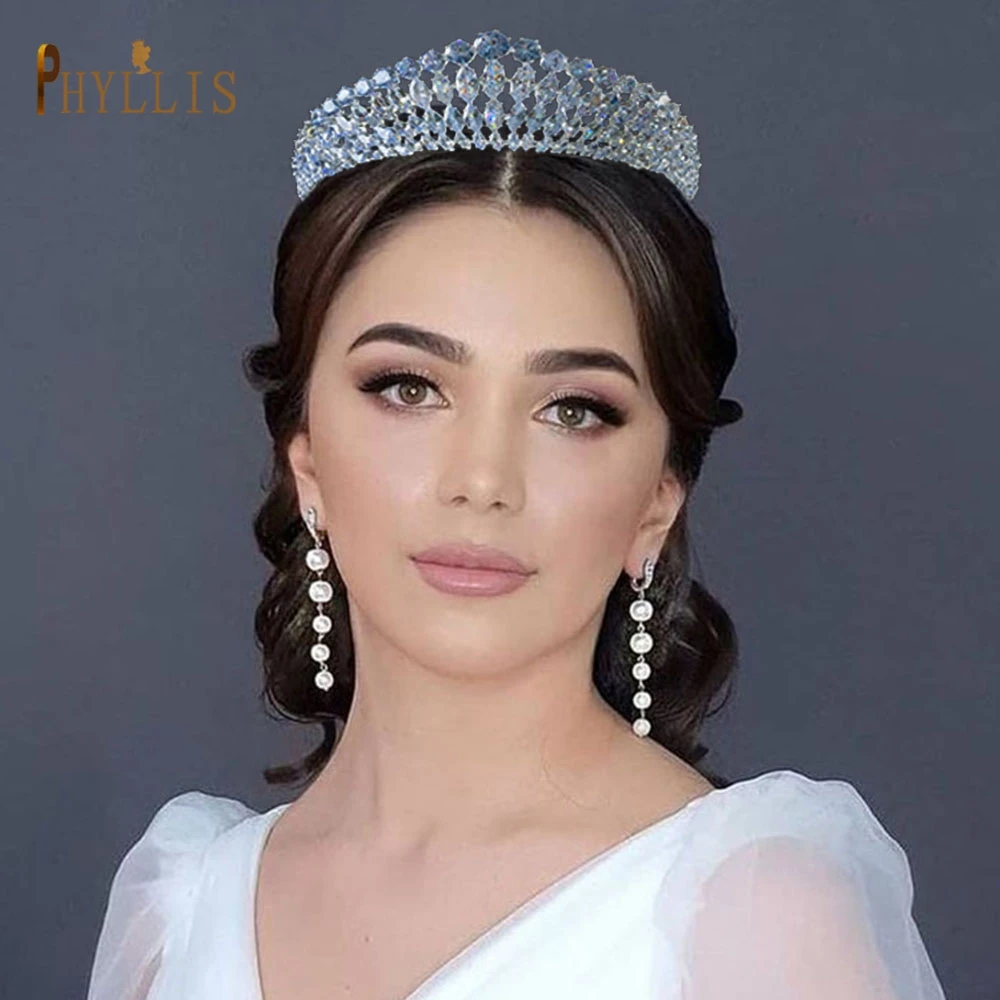 A366 Wholesale Full Zircon Crowns for Brides Hair Accessories Ladies New Style Headdress Luxury Birthday Party Wedding Tiaras