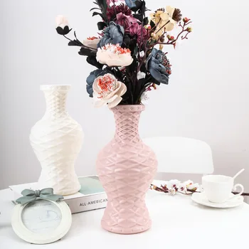 

Plastic Vase European and American Style Dry and Wet Flower Arrangement Container Decoration Crafts Imitation Glaze Small Pots
