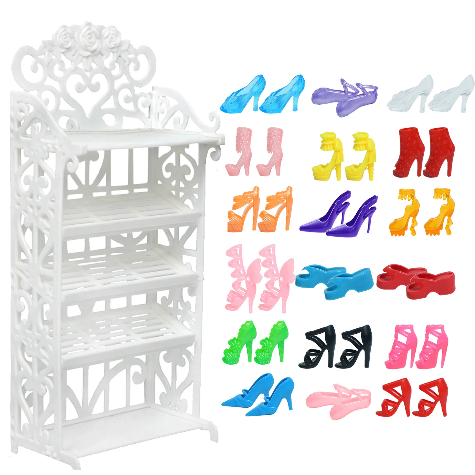 Dollhouse Furniture 1:12 Mini Doll Bed Shoes Rack Slide Swing Small Seat Sofa Accessories 2 Set/Lot For 11.5Inch Doll 4Inch dollhouse furniture