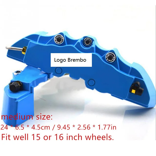 Blue 2pcs M 4 шт. заглушки дисковых тормозов высокого качества ABS пластиковый грузовик 3D Multicolors полезный Автомобильный Универсальный диск передний задний авто Универсальный комплект - Цвет: Blue 2pcs M
