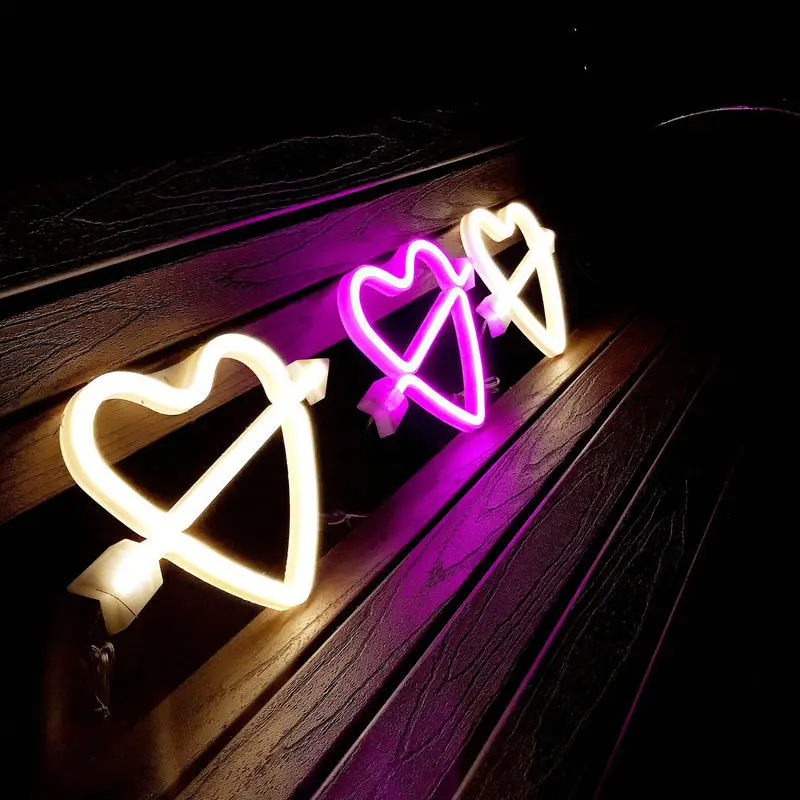 

Dormitory Wall Lights Cupid Hearts LED Modeling Confession Proposal LED English Lettered Lamp Creative Wall Hanging Lights