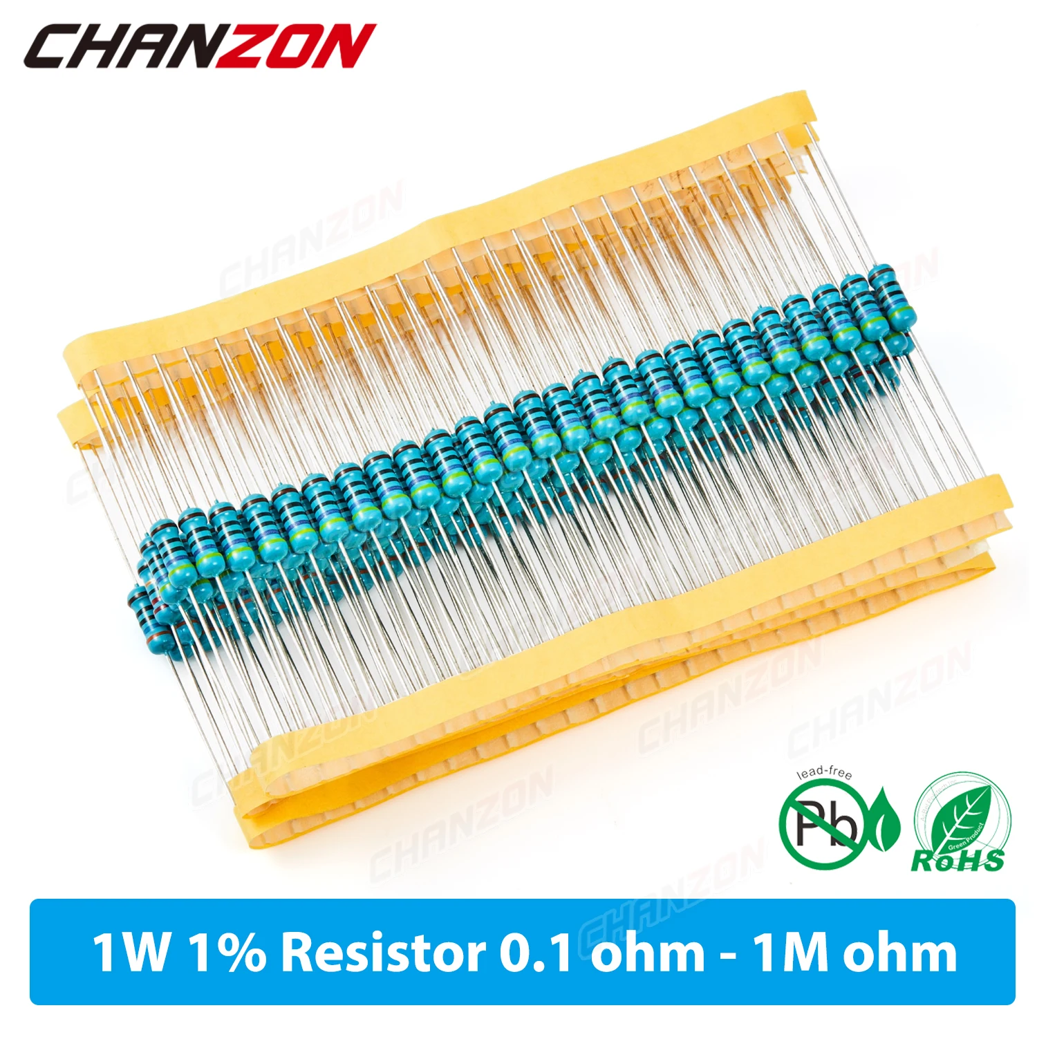 1W 1% High Precision Metal Film Resistor Kit 0.1 2 4.7 10 47 100 470 1K 4.7K 22K 47K 68K 1M Ohm 1 Watt Resistance Assortment Set