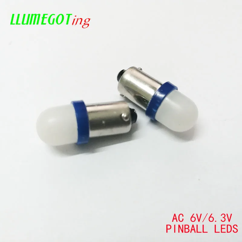 50 шт. BA9S T4W#44#47 молочно-белый купол 2x 5630SMD различные цвета без полярности AC DC 6 в 6,3 В Bally пинбол игровая машина светодиодные лампы