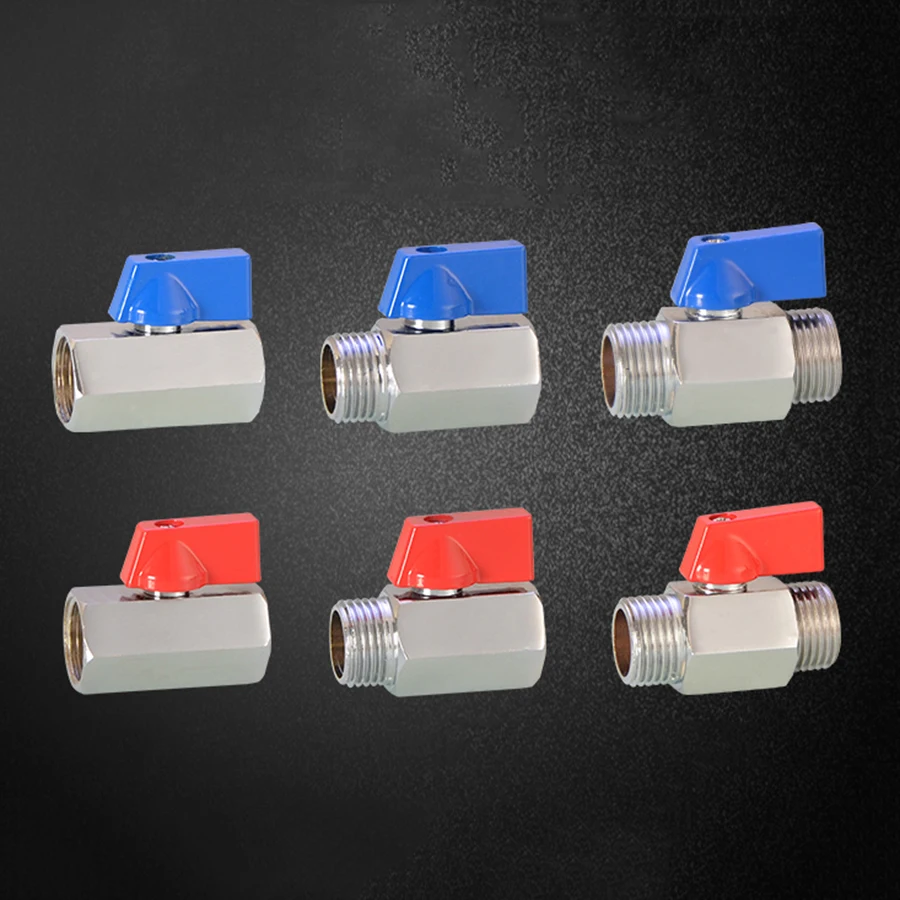 

1/8" 1/4" 3/8" 1/2" Threaded Mini Brass Ball Valve BSP Male To Female Air Compressor Valves Water Gas Oil Shut Off Valve