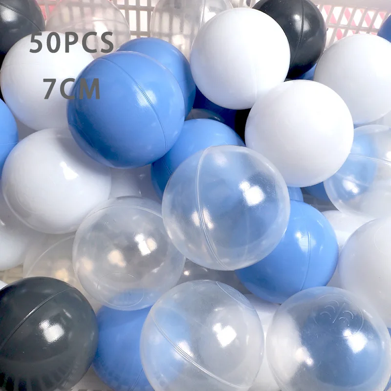 50 шт. Экологичные красочные Мячи Мягкие пластиковые океанские шарики водный бассейн океанские волнистые шарики игрушки для плавания для детей мяч диаметром 7 см - Цвет: WJ3709B