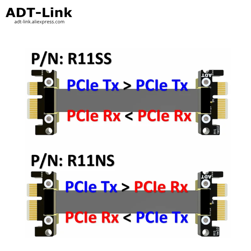 

PCIe Tx PCIe Rx direct extension PCI-express 3.0 x1 Jumper Cable Tx to Rx signal swap 8G/bps (Max)