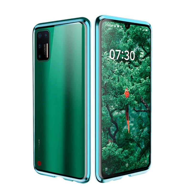 Изумрудно-зеленый чехол для Smartisan Nut Pro 3, металлический двухсторонний чехол из закаленного стекла, гайка Pro3, алюминиевый прозрачный чехол