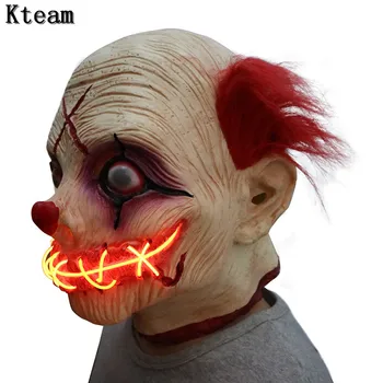 

2019 Hot New Creepy Animal Mask Latex Party LED Light Clown Mask Kids Party Halloween Masquerade Mask Funny