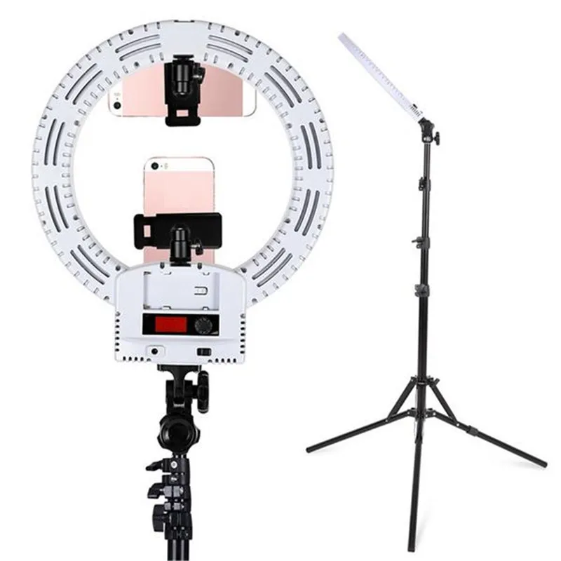 

12 Inch US Standard Interface Dimmable LED Selfie Ring Light Camera Phone Photography Video Makeup Lamp With Light Stands