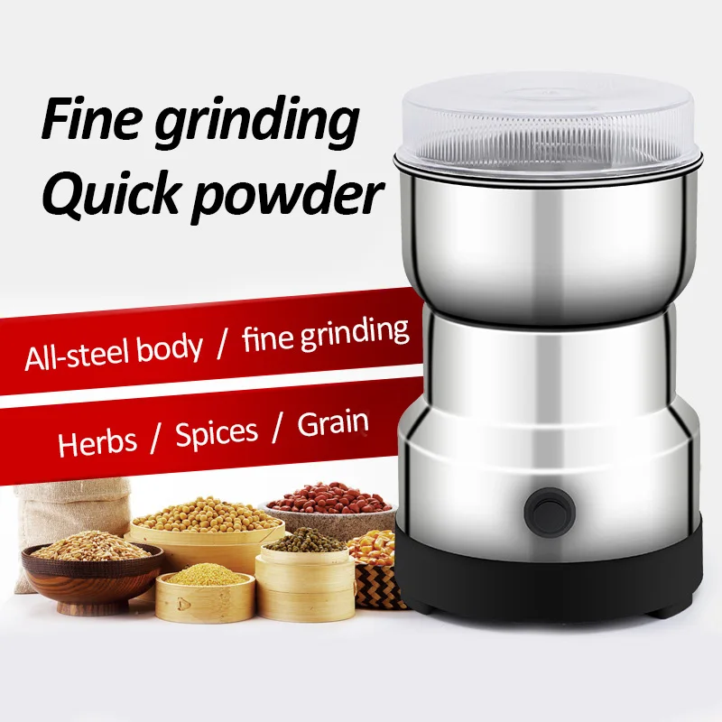 

220W Mini Electric Coffee Grinder Stainless Steel Blades Dpice Nut Grain Coffee Bean Grinder Home Kitchen Grinding Machine Tool