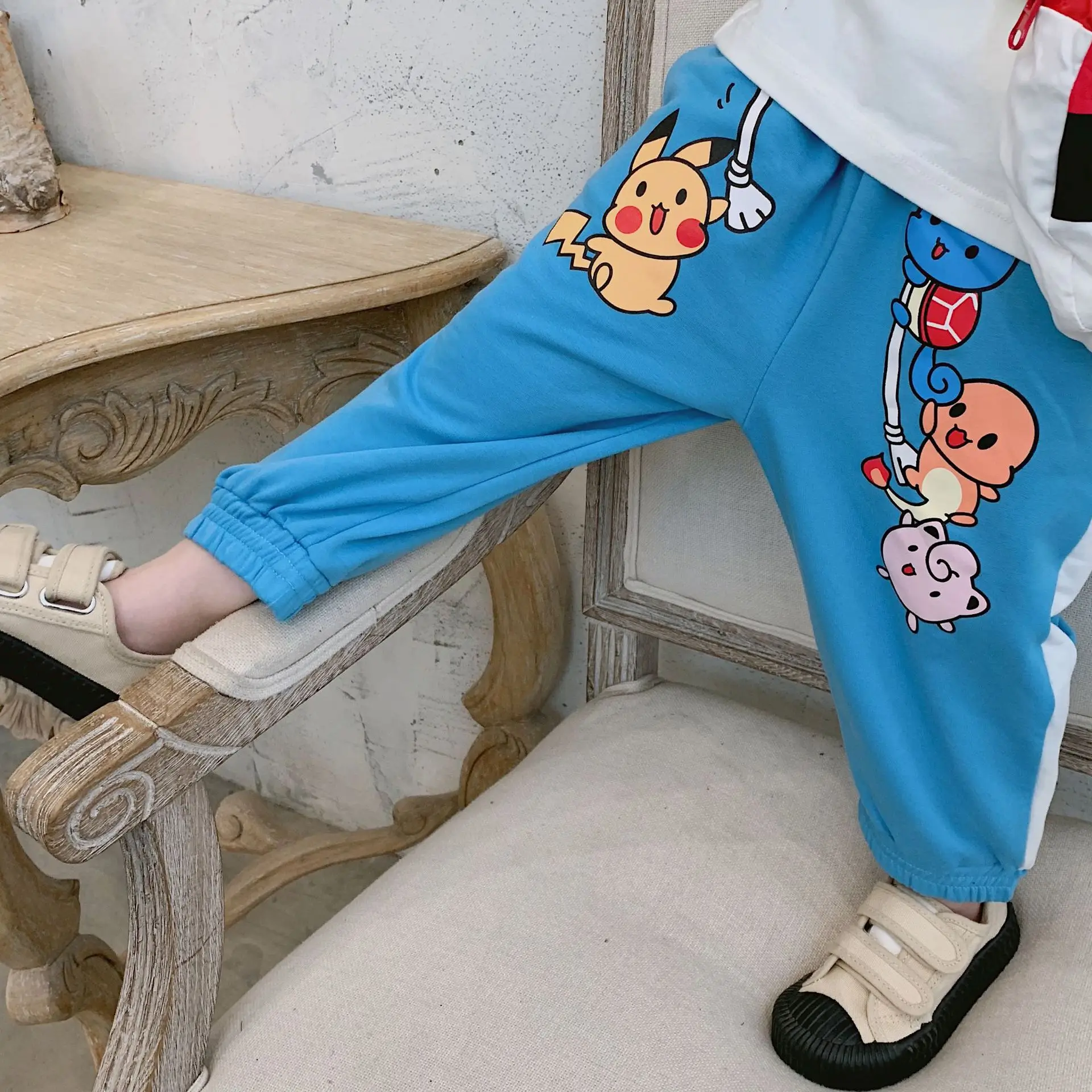 Tonytaobaby/осенне-зимняя одежда; новые детские повседневные брюки; милые хлопковые спортивные брюки для мальчиков и девочек с героями мультфильмов