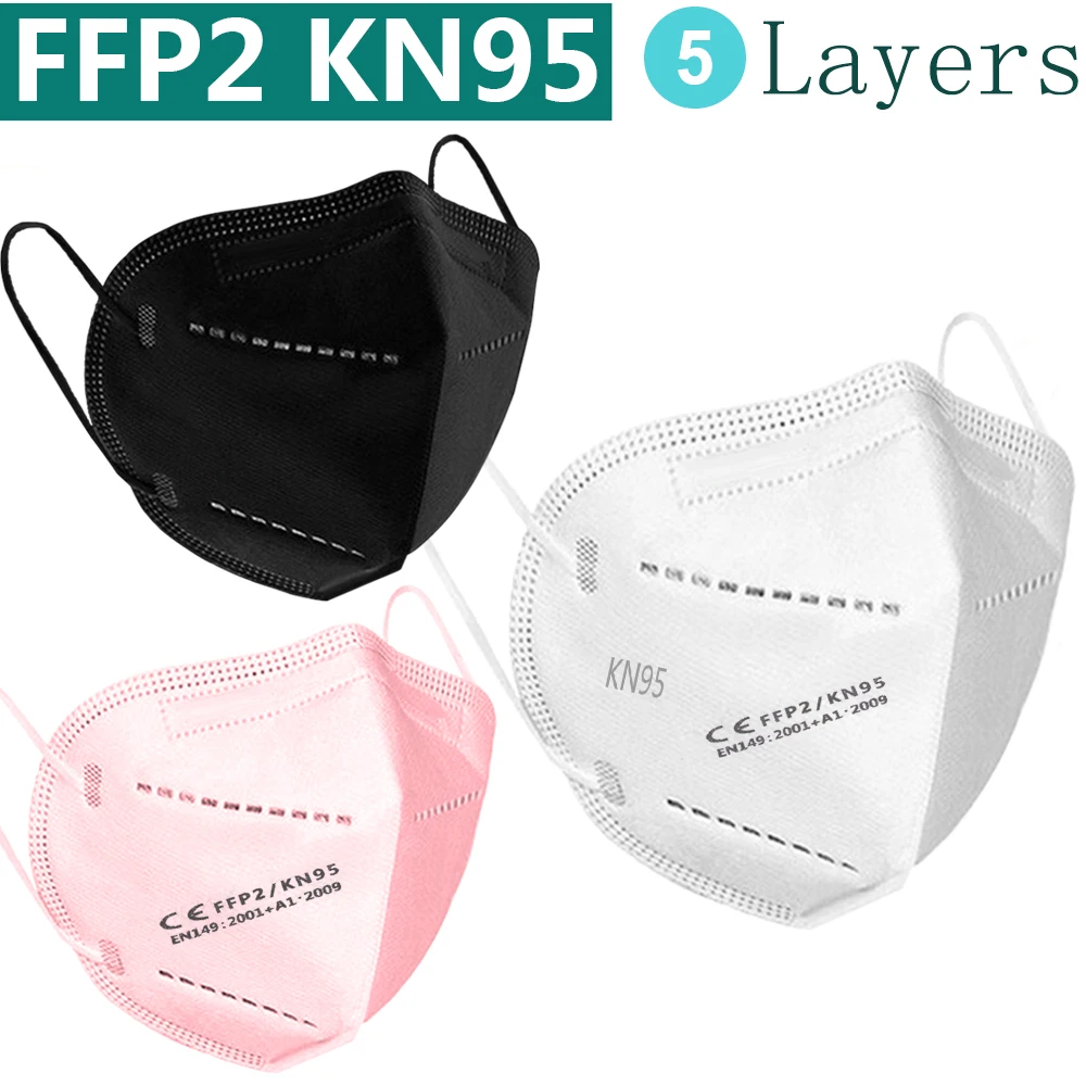 

50/100pcs Safety Dust Respirator Mask KN95 Mascarillas Face Mouth Protective Masks 95% Filtration Kn95 Mask Reuseable