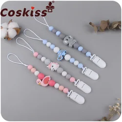Coskiss Baby Pacifier Clip Chain Silicone Cute Animal Bead Pacifier Chain Chew Baby Teether Toys Dummy Plastic Pacifier Clip