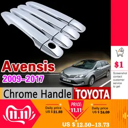 Для Toyota Avensis 2009-2017 хром Ручка крышки отделки T270 2010 2011 2012 2013 2014 2015 2016 Интимные аксессуары Стикеры стайлинга автомобилей