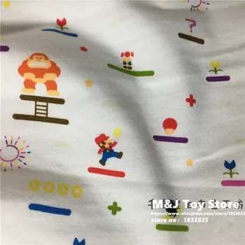 

50X160m Super Mario kniteed cotton fabrics Cartoon print Patchwork DIY baby clothing material Sewing T-shirt Sheets