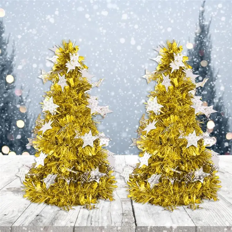 Искусственная мини-елка украшение маленькое Рождественское дерево золото серебро синий зеленый белый мини дерево украшение для стола